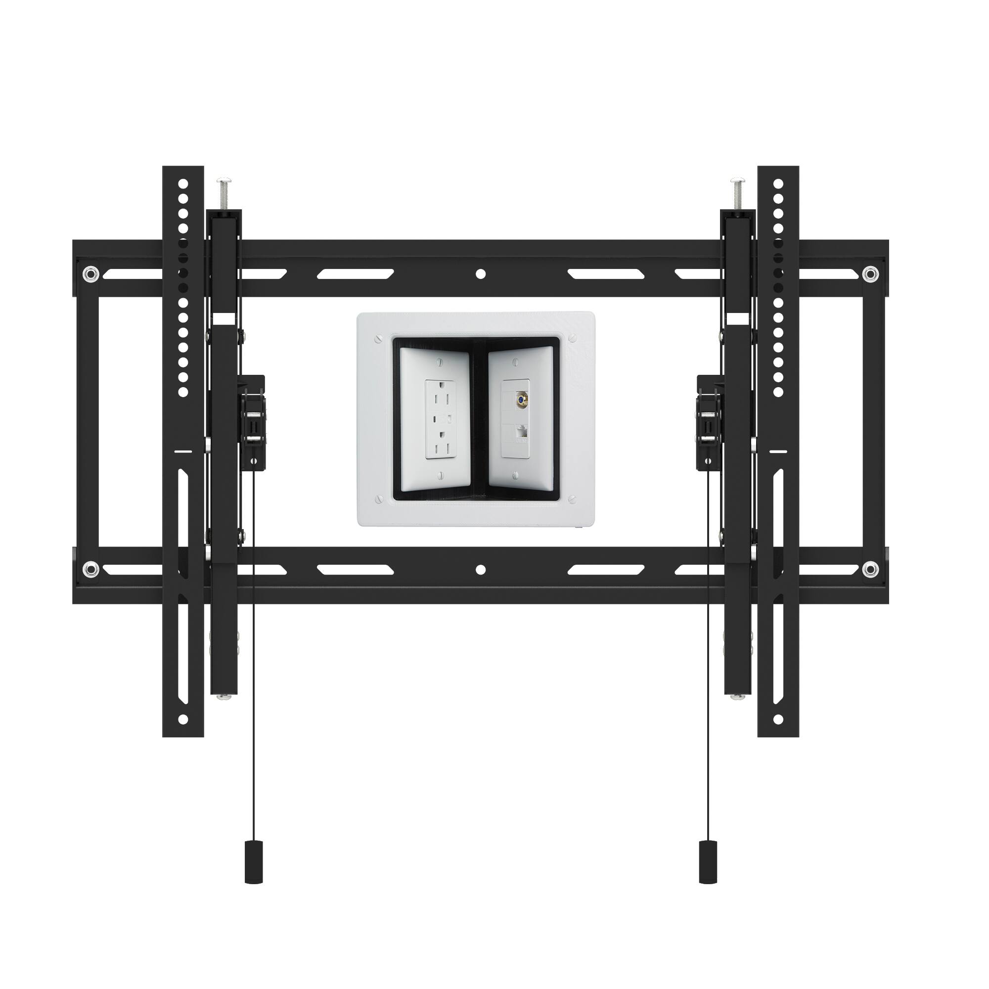 Left. Kanto - Extendable Tilting Outdoor Weatherproof Locking TV Wall Mount for 45” to 100” TVs - Black.