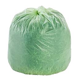Stout - EcoSafe-6400 13 Gallon Industrial Trash Bag, 24" x 30", Low Density, 0.85 mil, 45 Bags/Box, 3 Rolls - Green
