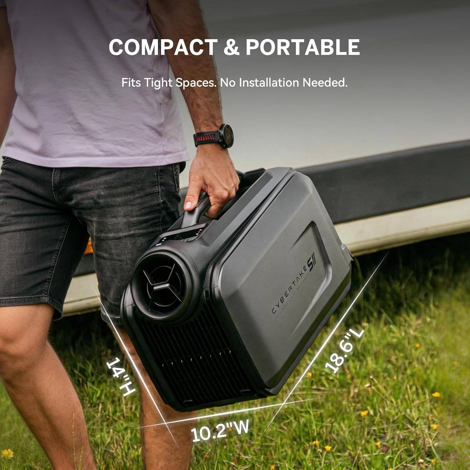 COMPACT & PORTABLE  
Fits Tight Spaces. No Installation Needed.  
BIDL 14"H x 18.6"L x 10.2"W