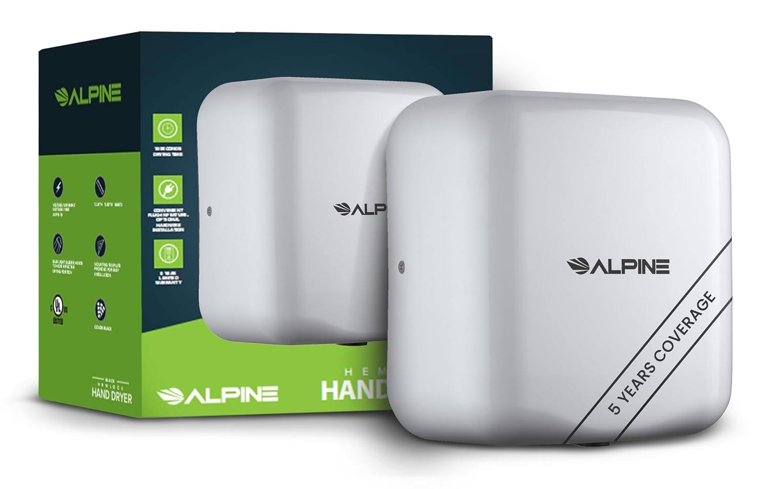 ALPINE CONCEPTS INSTALLATION GUIDE - M GROUNDED ALPINE HAND DRYER - WEARING HAND DRYER - 5 YEARS COVERAGE