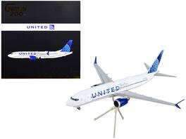 GeminiJets - Boeing 737 MAX 8 Commercial Aircraft United Airlines - United Together Tail Gemini 200 Series 1/200 - White with Blue