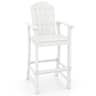 Costway - Outdoor HDPE Bar Height Stool Patio Tall Chair Armrest Footrest All Weather - White