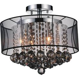 CWI Lighting - Radiant 6 Light Drum Shade Flush Mount With Finish - Chrome