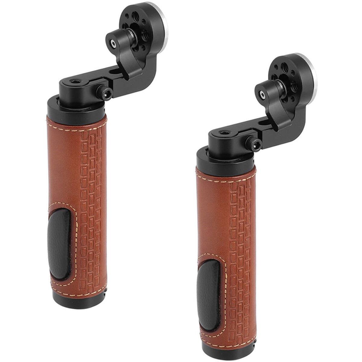 Alt View 6. CAMVATE - CAMVATE M6 Male Thread ARRI Rosette Leather Handgrip for DSLR Shoulder Rig, Pair.