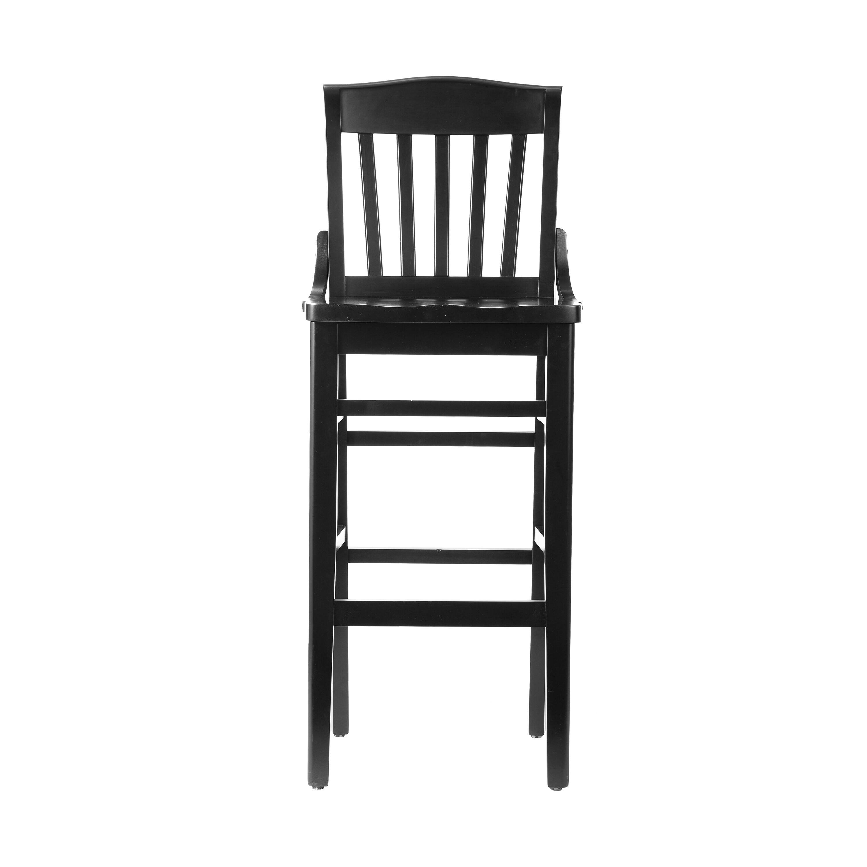 Angle. Flash Furniture - HERCULES School House Back Black Wood Restaurant Barstool - Black.