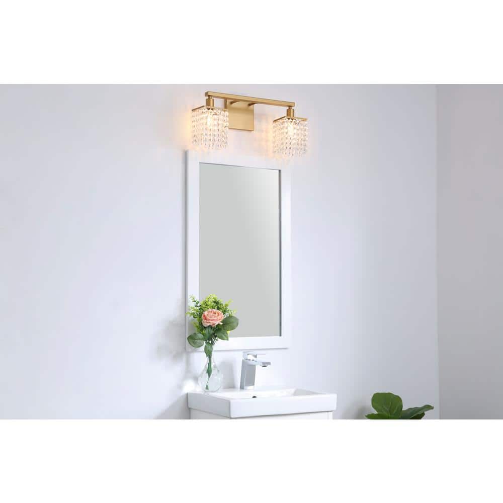 Living District - Phineas 2 light wall sconce - Brass And Clear Crystals price history on PriceWatchPro