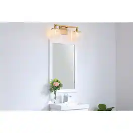 Living District - Phineas 2 light wall sconce - Brass And Clear Crystals