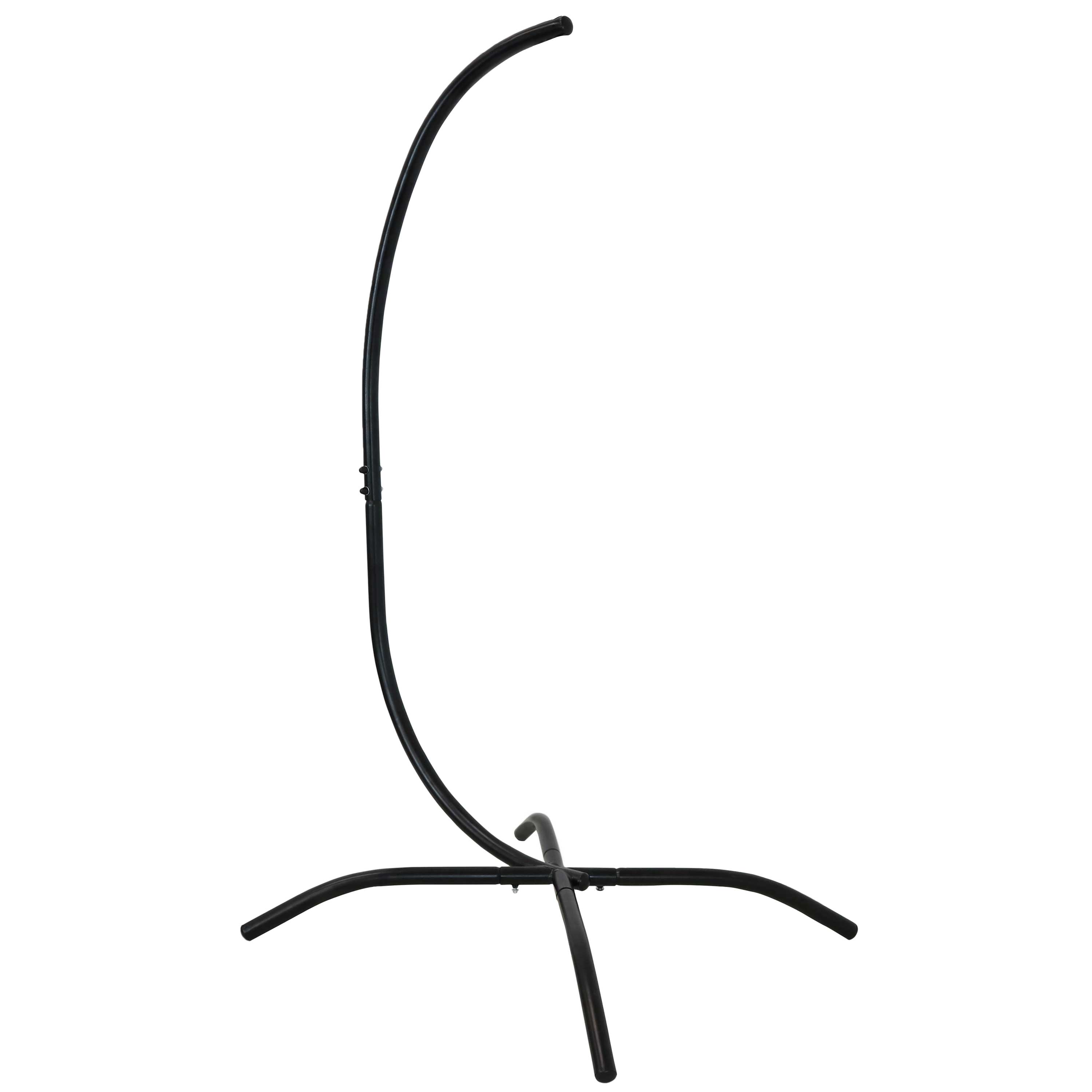 Alt View 7. Sunnydaze - Resin Wicker Hanging Egg Chair with Steel Stand/Cushions - Black.