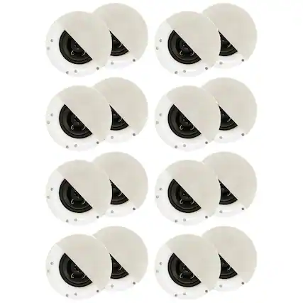 Front. Acoustic Audio by Goldwood - R192 Frameless in Ceiling/in Wall Speaker 8 Pair Pack 2 Way Home Theater Surround Speakers - Paintable White.