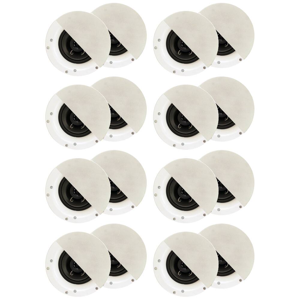 Front. Acoustic Audio by Goldwood - R192 Frameless in Ceiling/in Wall Speaker 8 Pair Pack 2 Way Home Theater Surround Speakers - Paintable White.