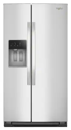Front. Whirlpool - 20.85 Cu. Ft. Side-by-Side Counter-Depth Refrigerator with In-Door Ice & Water - Fingerprint Resistant Stainless Finish.