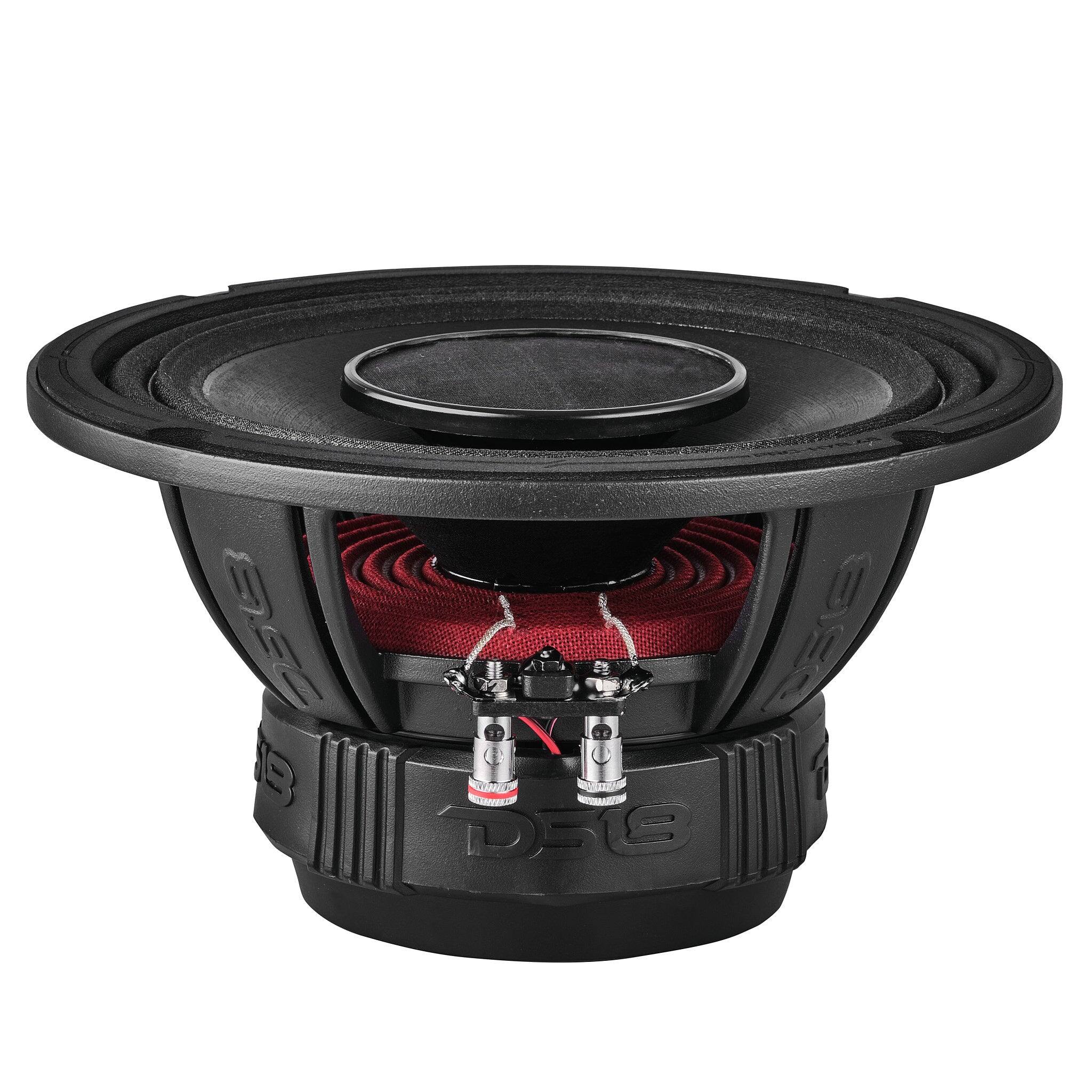 Angle. DS18 Audio - PRO-HY 8" 2-way Coaxial Mid-Range Speaker with Built-in Driver and Grille, 250W RMS 4-Ohm.