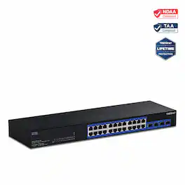 Trendnet - TEG-30262 28-Port Gigabit Switch with 4 x 10G SFP+ Ports - Black