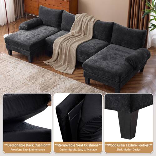 - Detachable Back Cushion
- Removable Seat Cushions
- Wood Grain Texture Footrest
- Sleek, Modern Design
- Freedom, Easy Maintenance
- Customizable, Easy to Manage