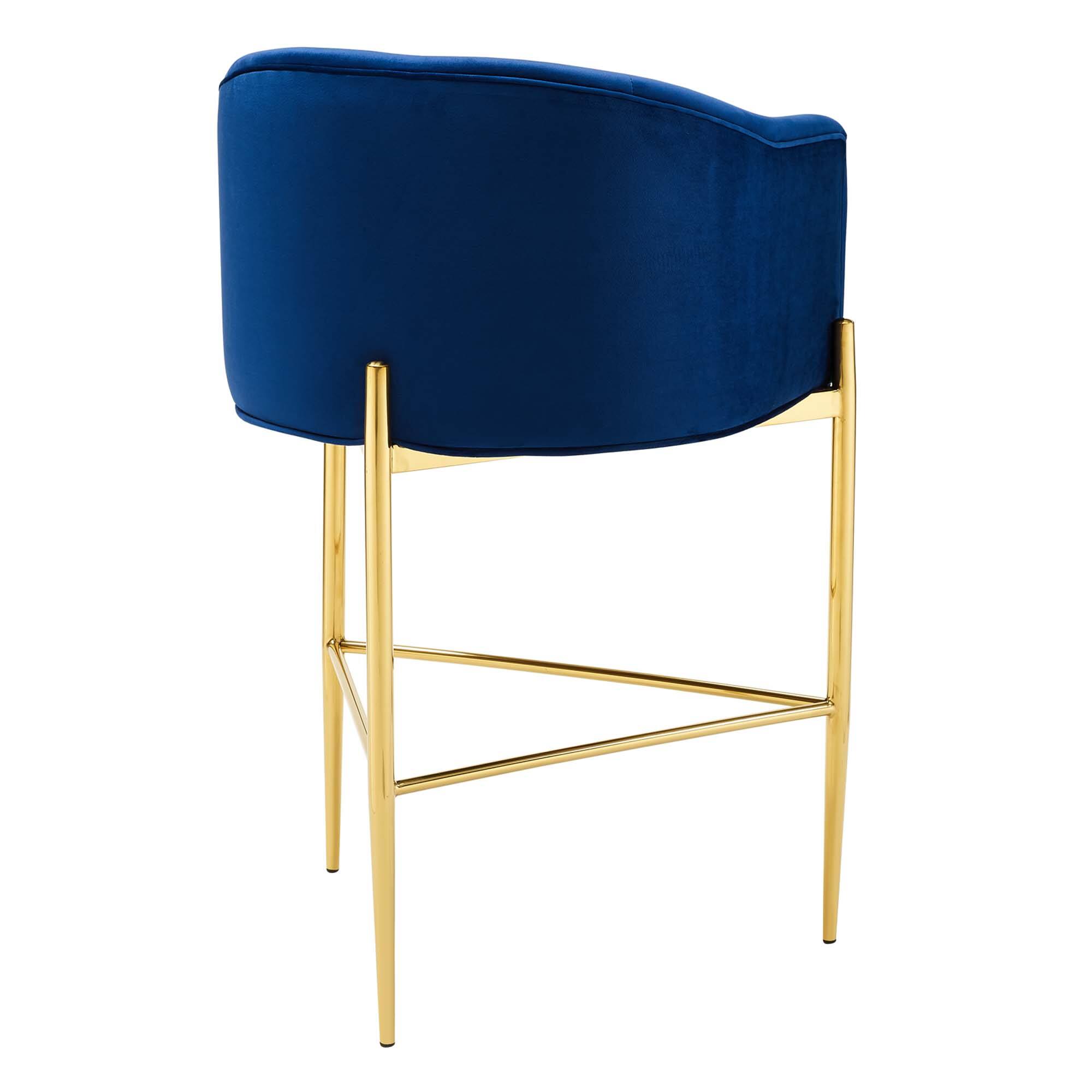 Alt View 2. Modway - Savour Tufted Performance Velvet Bar Stool by Modway - Navy.