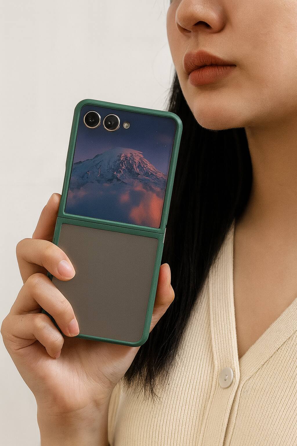 Alt View 4. Sahara - Venture Series Matte Case for Samsung Galaxy Z Flip7 - Cactus Green.