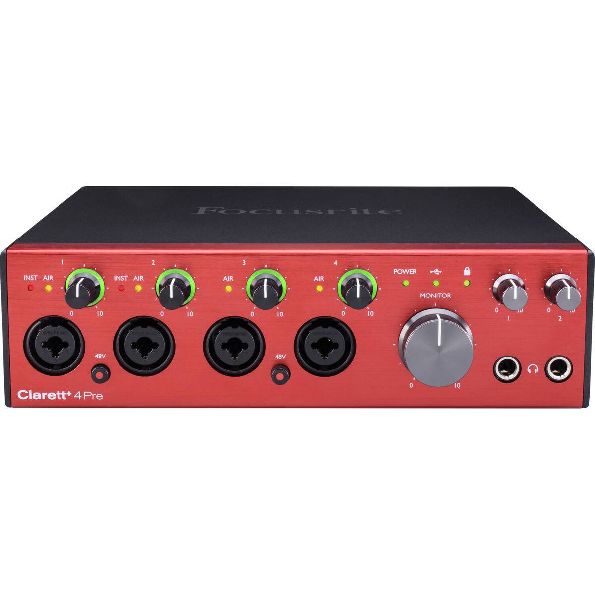 Focusrite INST AIR - INST AIR 2 AIR 3 AIR POWER MONITOR D 10 a 10 a 10 O 10 o I U a 2 48V 4EV Clarett+ 4 4Pre