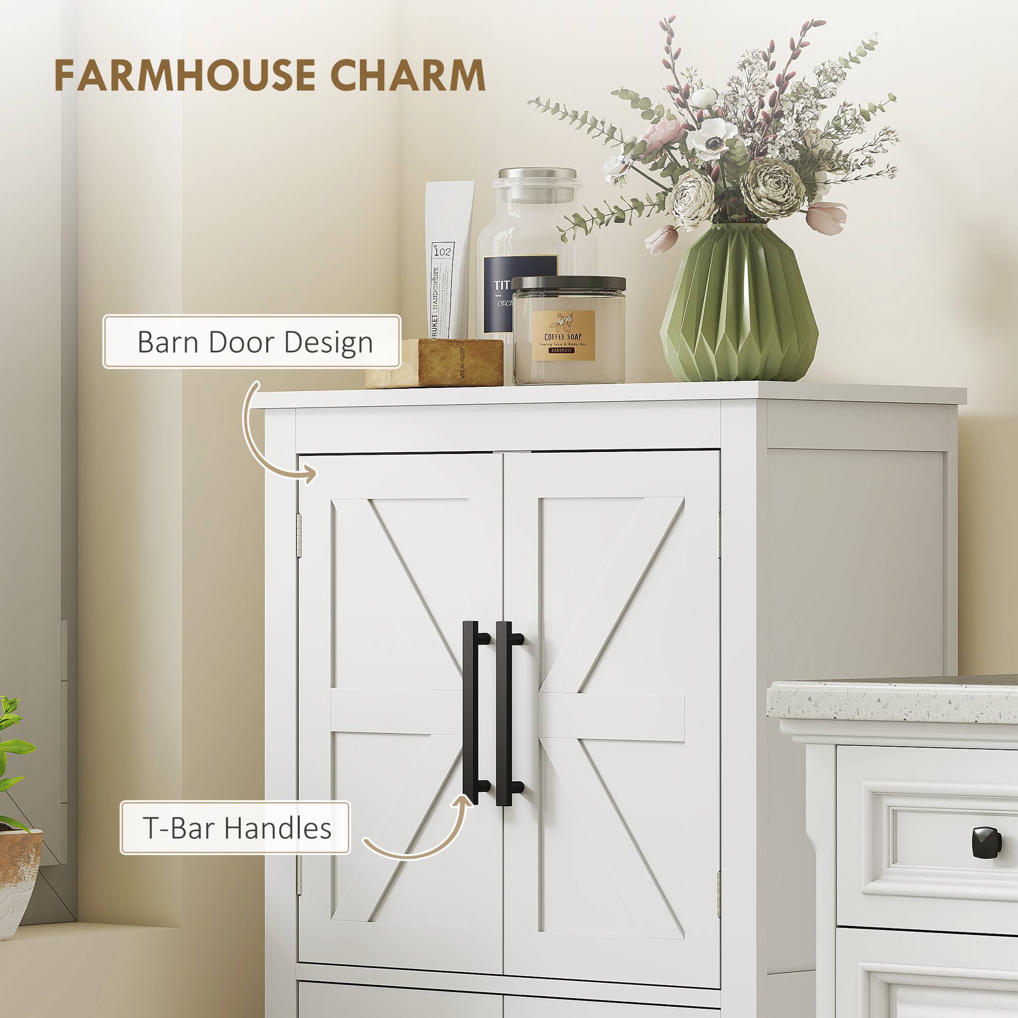 FARMHOUSE CHARM Barn Door Design T-Bar Handles