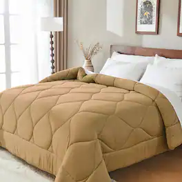 Bestier - King Size All-Season Down Alternative Comforter – Lightweight Duvet Insert with Corner Tabs, Skin-Friendly - MOCHA