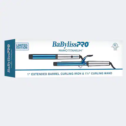 BaBylissPRO TITANIUM NANO LIMITED EDITION
BaBylissPRO
1" EXTENDED BARREL CURLING IRON & 1 1/4" CURLING WAND