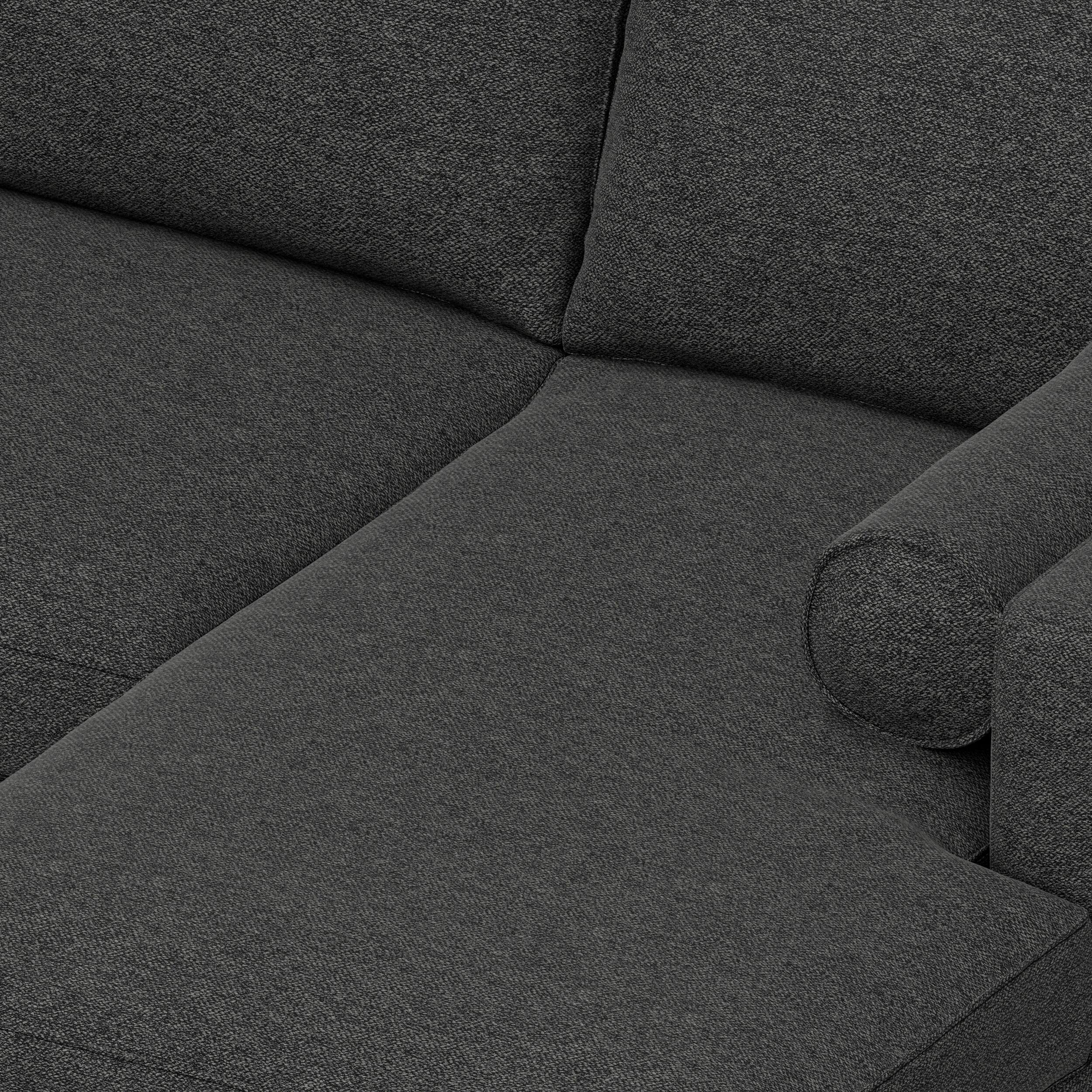 Alt View 3. Simpli Home - Morrison Mid Century Right Sectional 102 inch Wide Sofa Sectional in Charcoal Grey Tightly Woven Performance Fabric - Charcoal Grey.