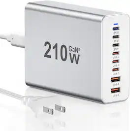 Core Tech - 200W GaN USB-C Charging Station (8-Port Desktop Charger) for MacBook Pro/Air, iPhone 16/15, Galaxy S22/S23/S24 & USB-C