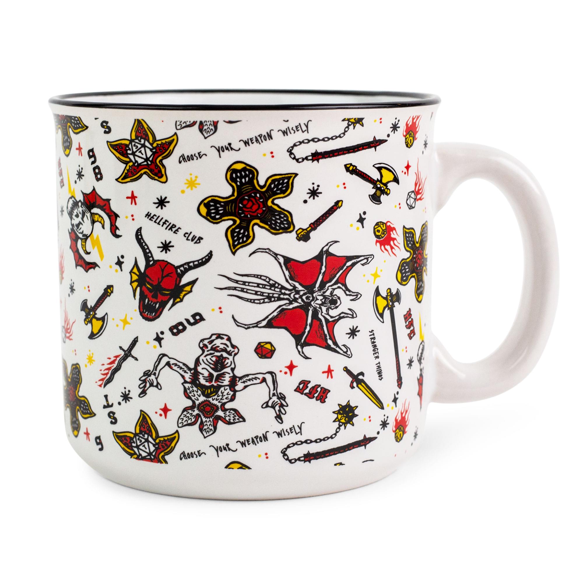 Silver Buffalo - Stranger Things Hellfire Club Icons Ceramic Camper Mug | Holds 20 Ounces - Red price history on PriceWatchPro