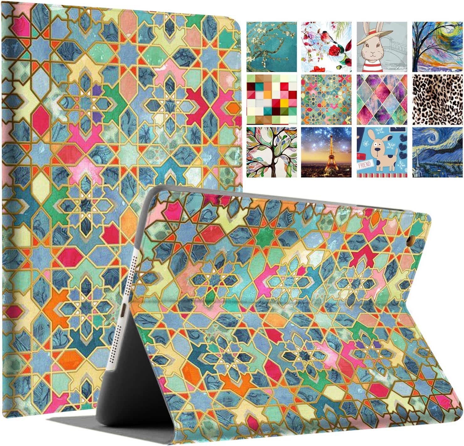 DuraSafe Cases - iPad Pro 11 inch 1st Gen 2018 Folio Smart Case A1980 A2013 A1934 A1979 MTXP2 MTXN2 MU0U2 MU0X2 MU0Y2 MU0M2 MU0Q2 MU0T2 - Damask