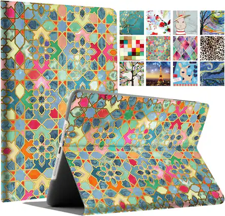 Front. DuraSafe Cases - iPad Air 11" M3/M2 & Air 10.9" 5th/4th Gen Folio Smart Case with Dual-Angle Stand A2316 A2324 A2325 A2072 A2588 A2589 - Damask.