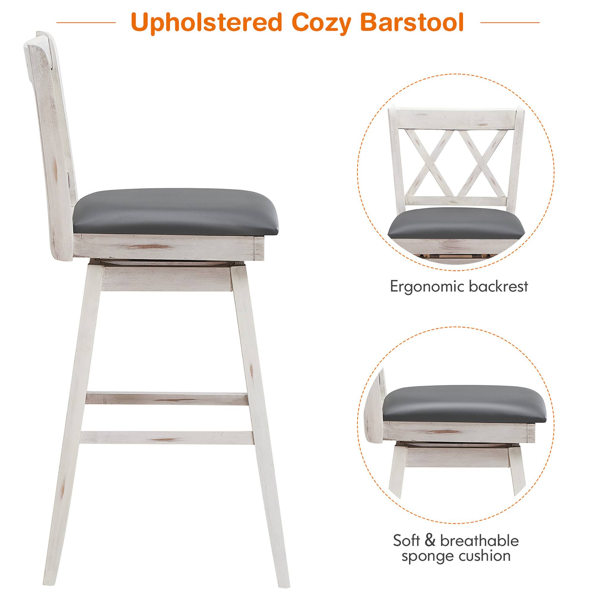 Upholstered Cozy Barstool
Ergonomic backrest
Soft & breathable sponge cushion