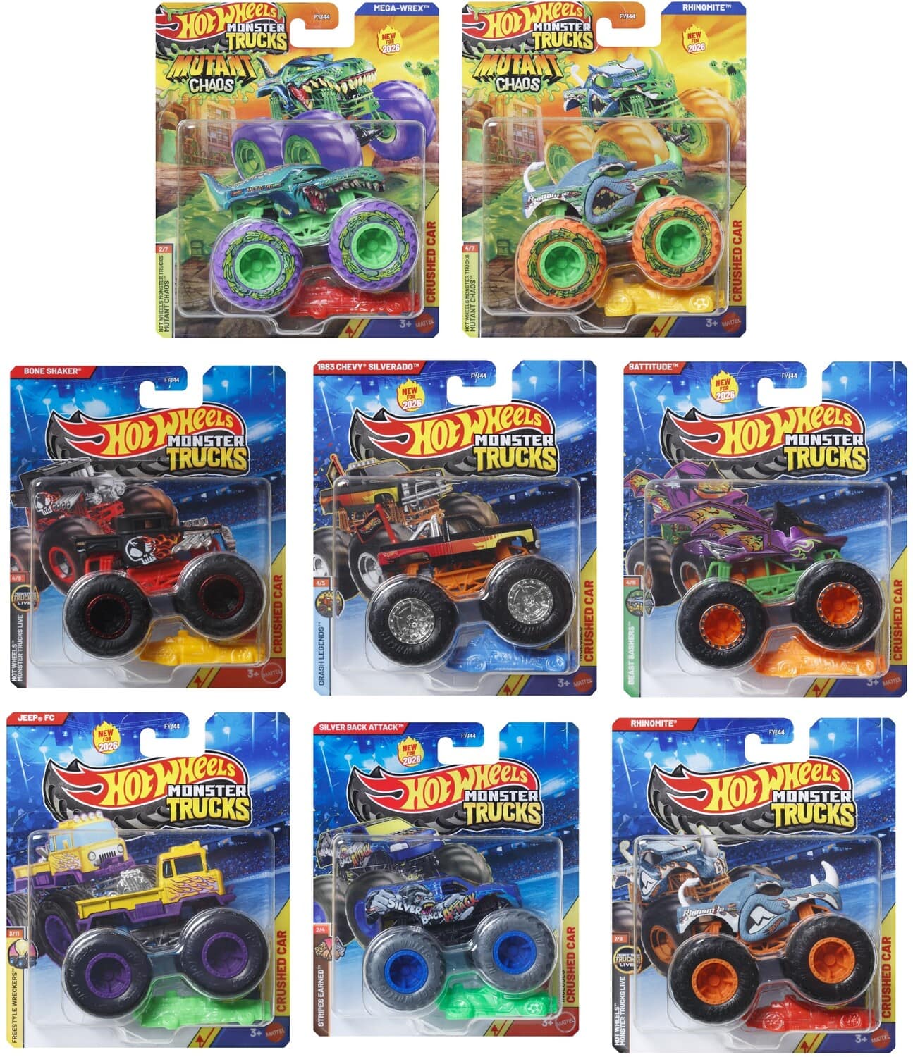Mattel - Hot Wheels Monster Trucks 1:64 8-Piece G Assortment - COLLECTIBLES - Multicolor price history on PriceWatchPro