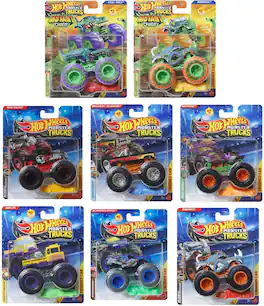 Mattel - Hot Wheels Monster Trucks 1:64 8-Piece G Assortment - COLLECTIBLES - Multicolor