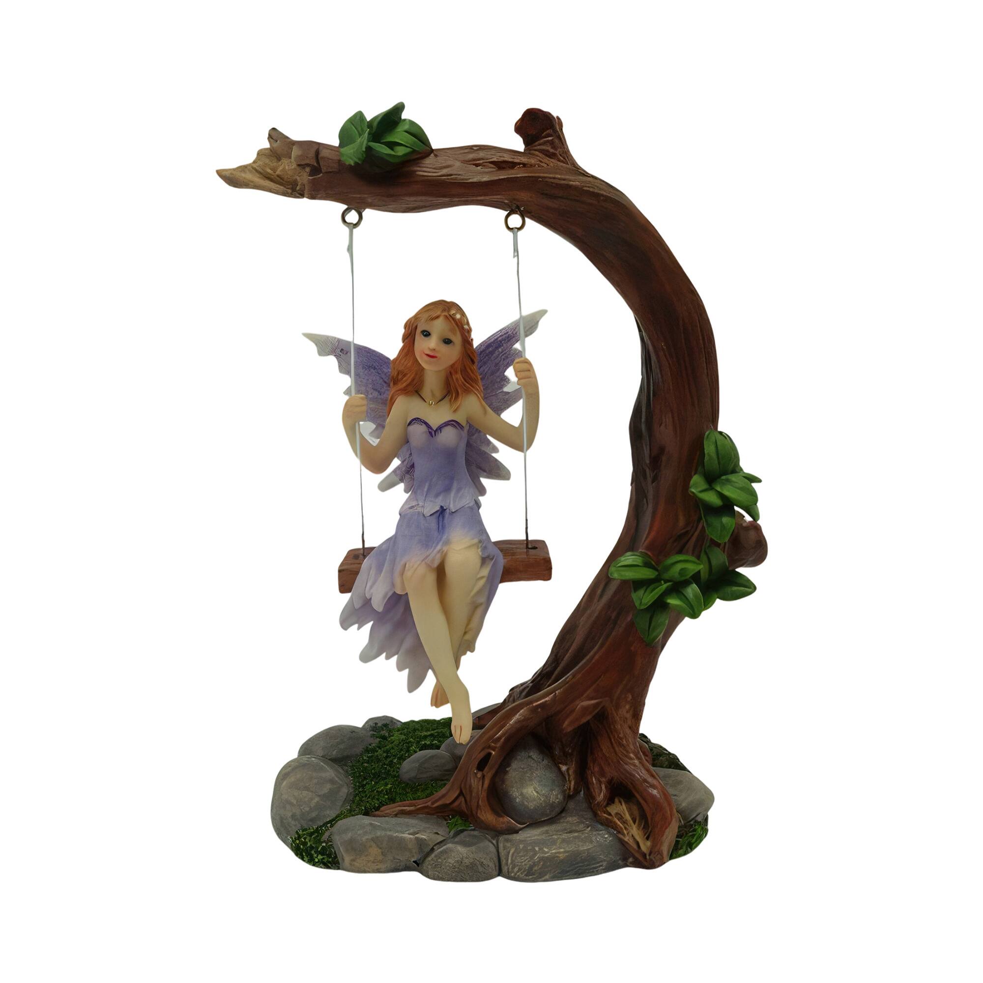 FC Design - 5.5"H Fairy on the Swing Figurine Statue Office Desk Tabletop Home Decor Gift - Multi-Color