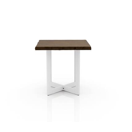 Front. Furniture of America - Baletto Contemporary Wood End Table in Oak and White - Brown.