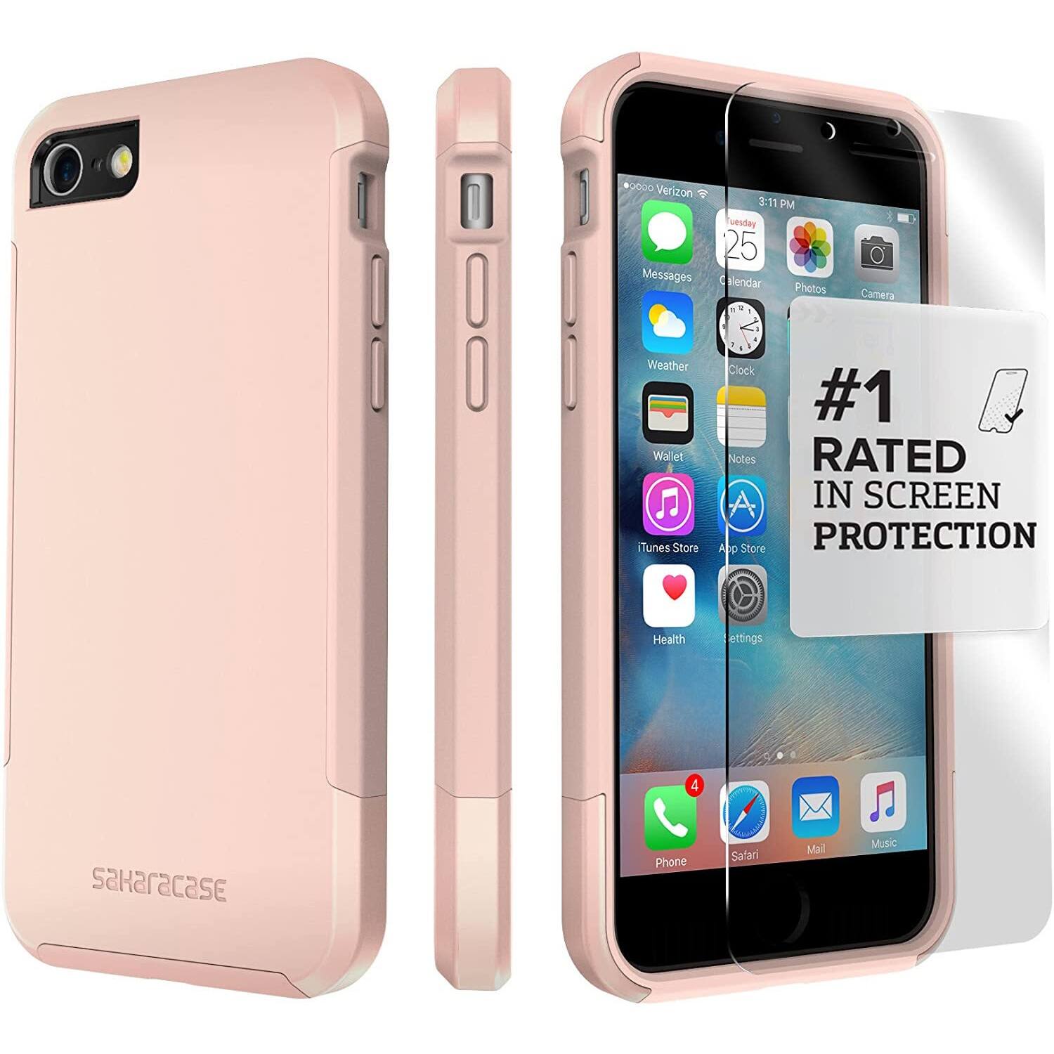 Alt View 11. SaharaCase - Inspire Series Case for Apple iPhone 7, 8, SE (3rd Generation 2022) - Rose Gold.