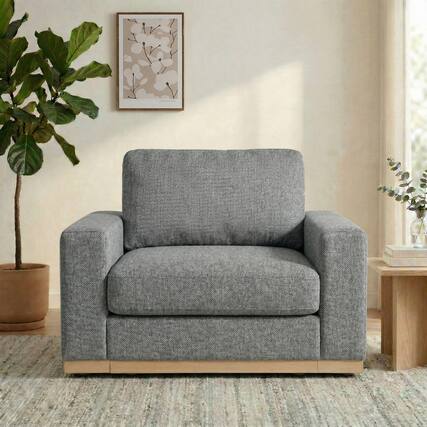 Front. Dyonery - Dyonery 42" Loveseat Sofa,Mid Century Modern Love Seat,Super Comfy Sofas,Deep Seat,Wide Armrest,Sturdy Frame - Gray.