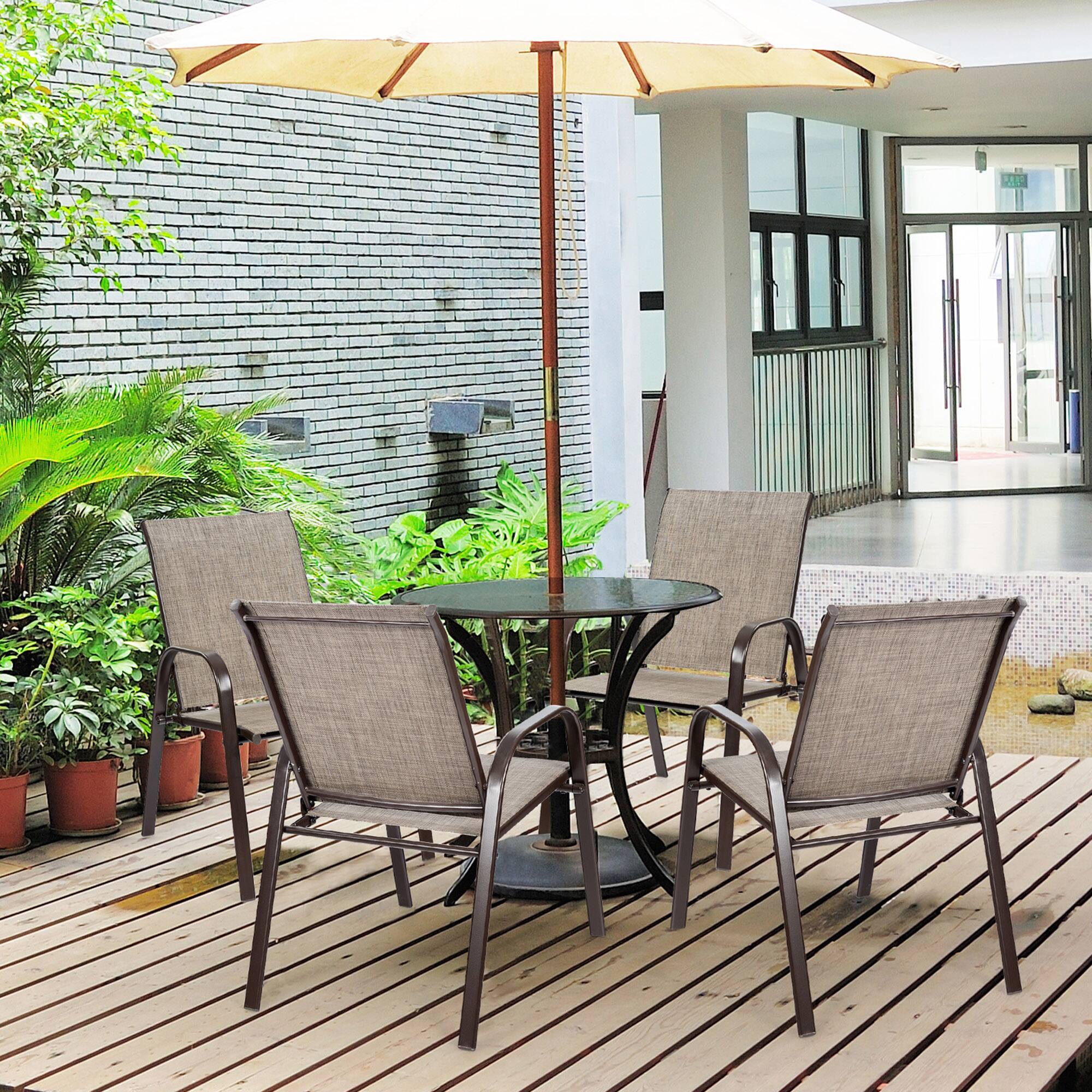 Alt View 4. Gymax - Gymax Set of 2 Patio Chairs Dining Chairs w/ Steel Frame Yard Outdoor Grey - Grey.