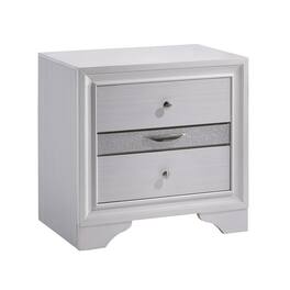 Manhattan Lane - Contemporary Solid Wood Night Stand With Jewelry Drawers - White
