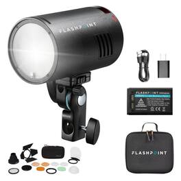 Flashpoint - XPLOR 100 Pro II R2 TTL Pocket Flash (Black), with Round Head Accessory Kit