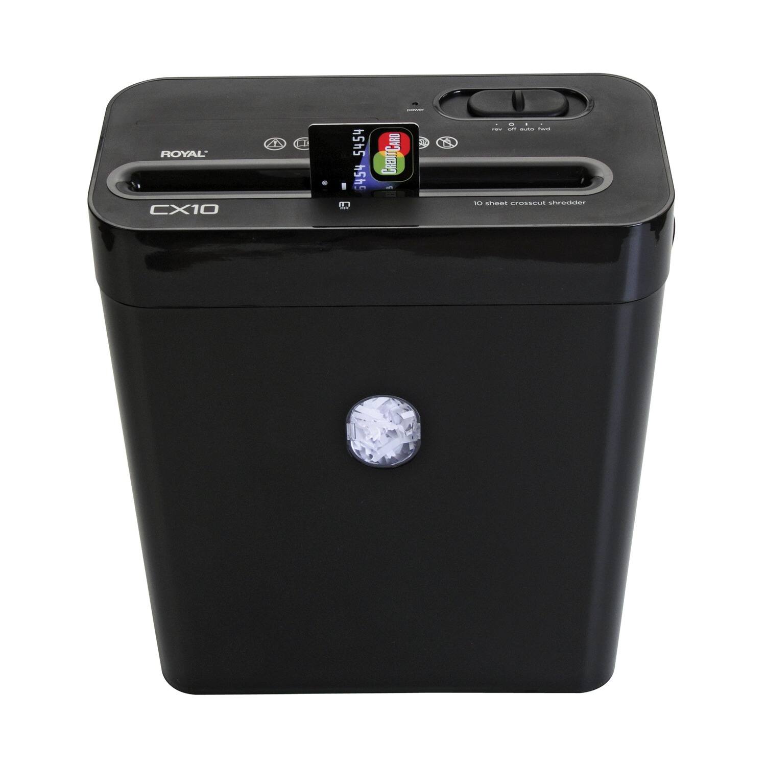 ROYAL CX10 - 5454 6454 8 i CARD  
CaenrCAao  
10 sheet crosscut shredder