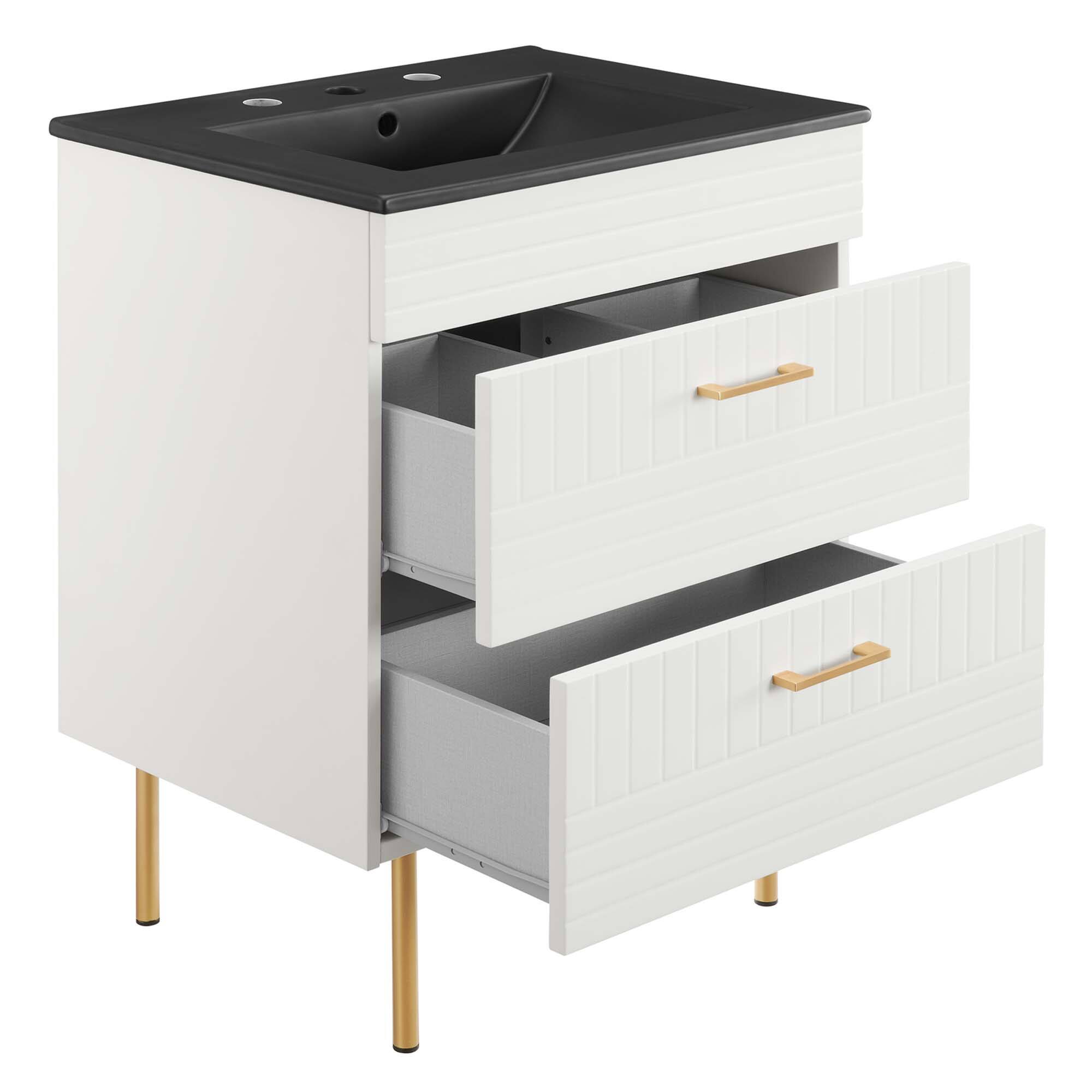 Alt View 1. Modway - Daybreak Bathroom Vanity Basin Included by Modway - White Black.
