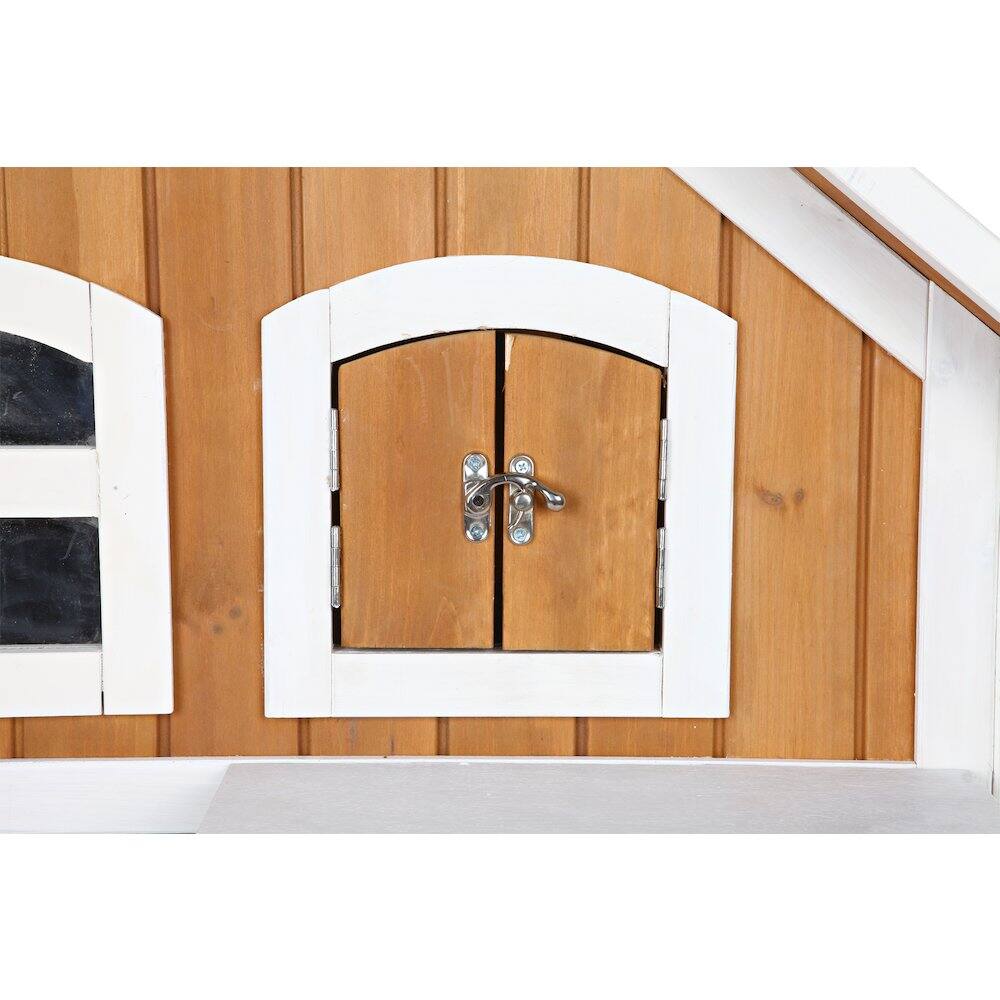 Alt View 1. TRIXIE - 2-Story Weatherproof Elevated Outdoor Cat Retreat with Balcony, Brown - Brown/White.