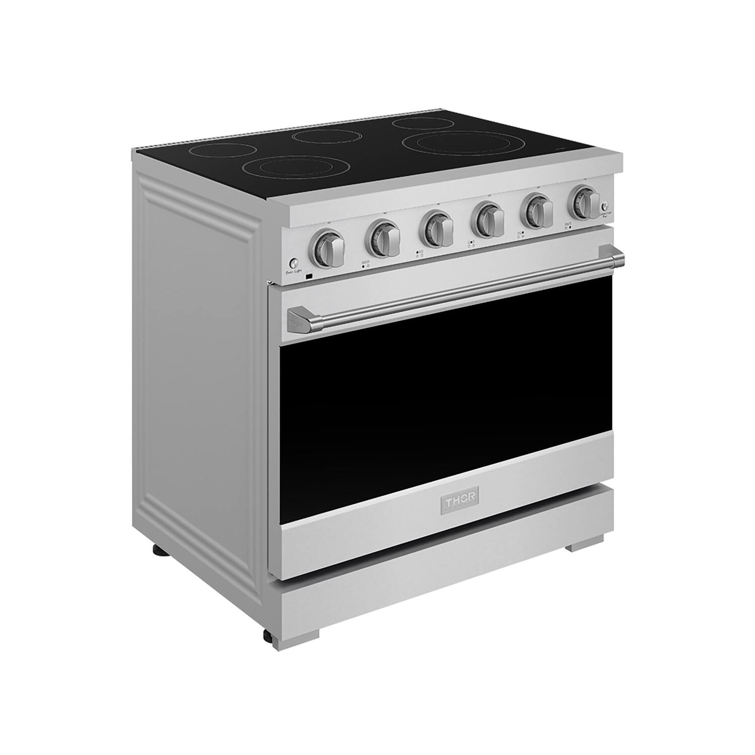 Left. Thor Kitchen - Gordon Ramsay Series by Thor Kitchen 6.0 Cu. Ft Freestanding Electric Range - Stainless Steel.