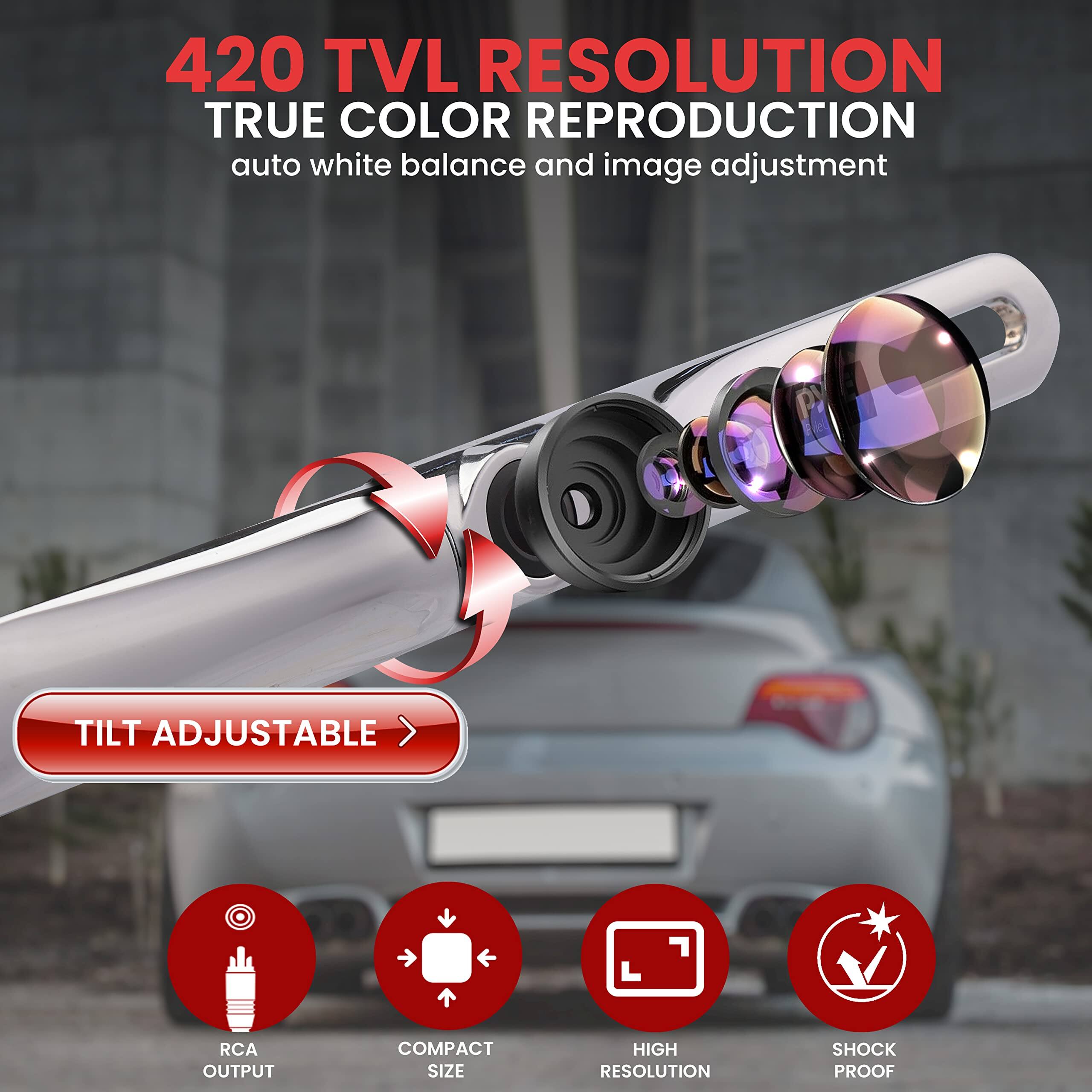 420 TVL RESOLUTION  
TRUE COLOR REPRODUCTION  
auto white balance and image adjustment  

TILT ADJUSTABLE  

RCA OUTPUT  
COMPACT SIZE  
HIGH RESOLUTION  
SHOCK PROOF