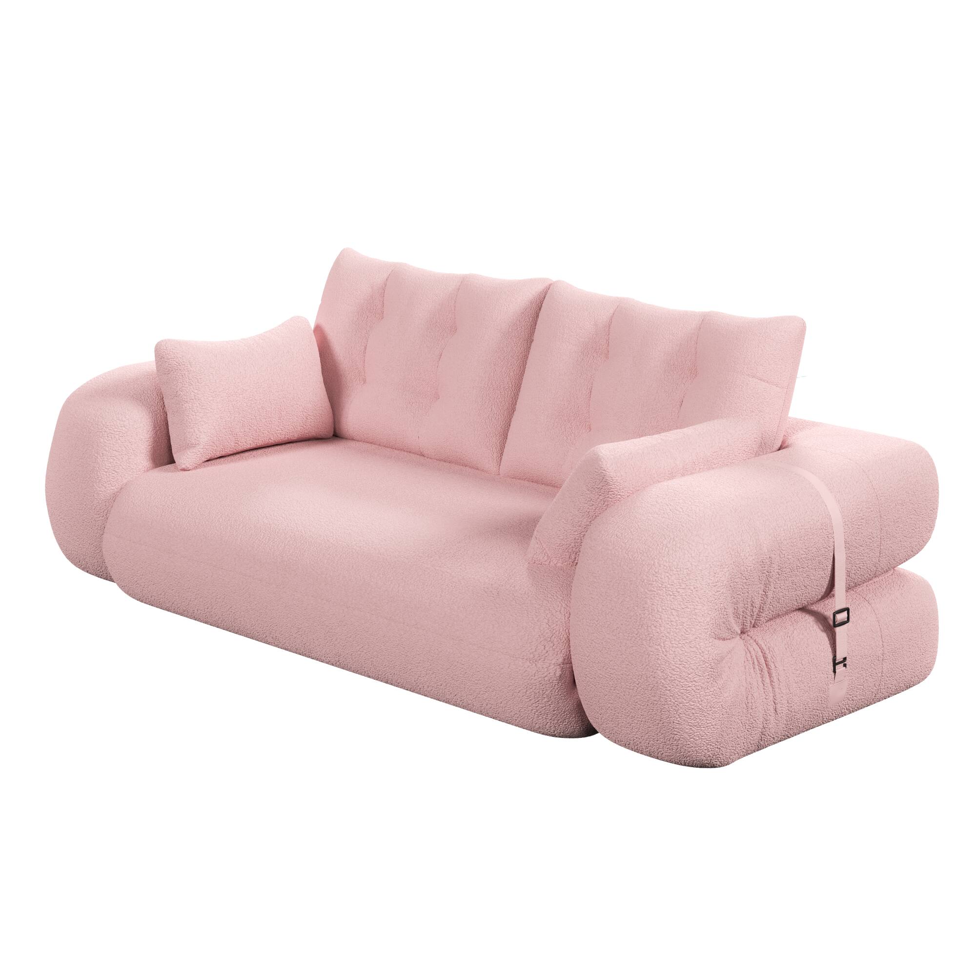 Alt View 9. GOODSILO - Multi-Functional Floor Sofa Bed | Versatile Seating & Sleeper with Removable Pillows for Modern Spaces - Pink.
