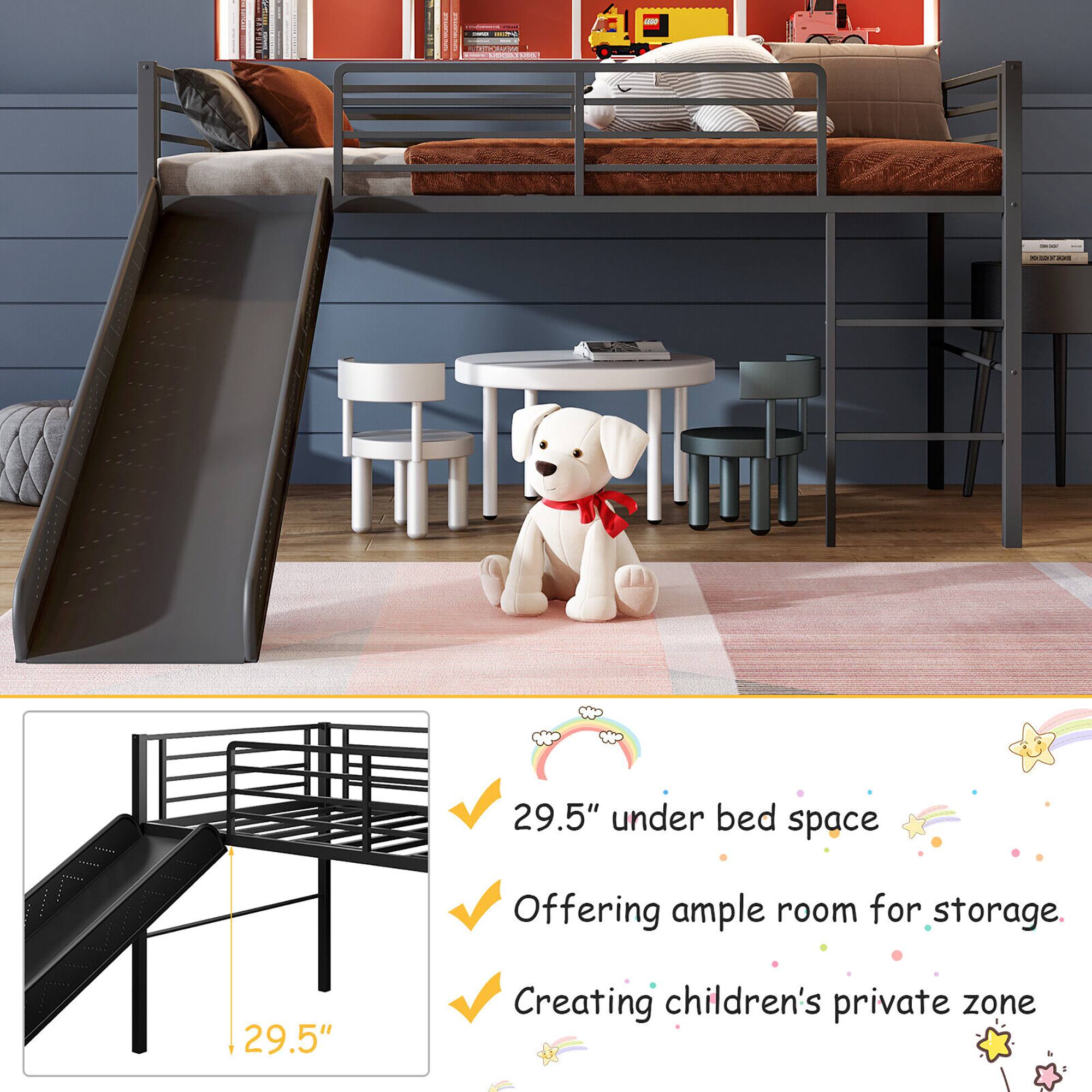 - COEA 29.5" under bed space Offering ample room for storage.
- 29.5" Creating children's private zone