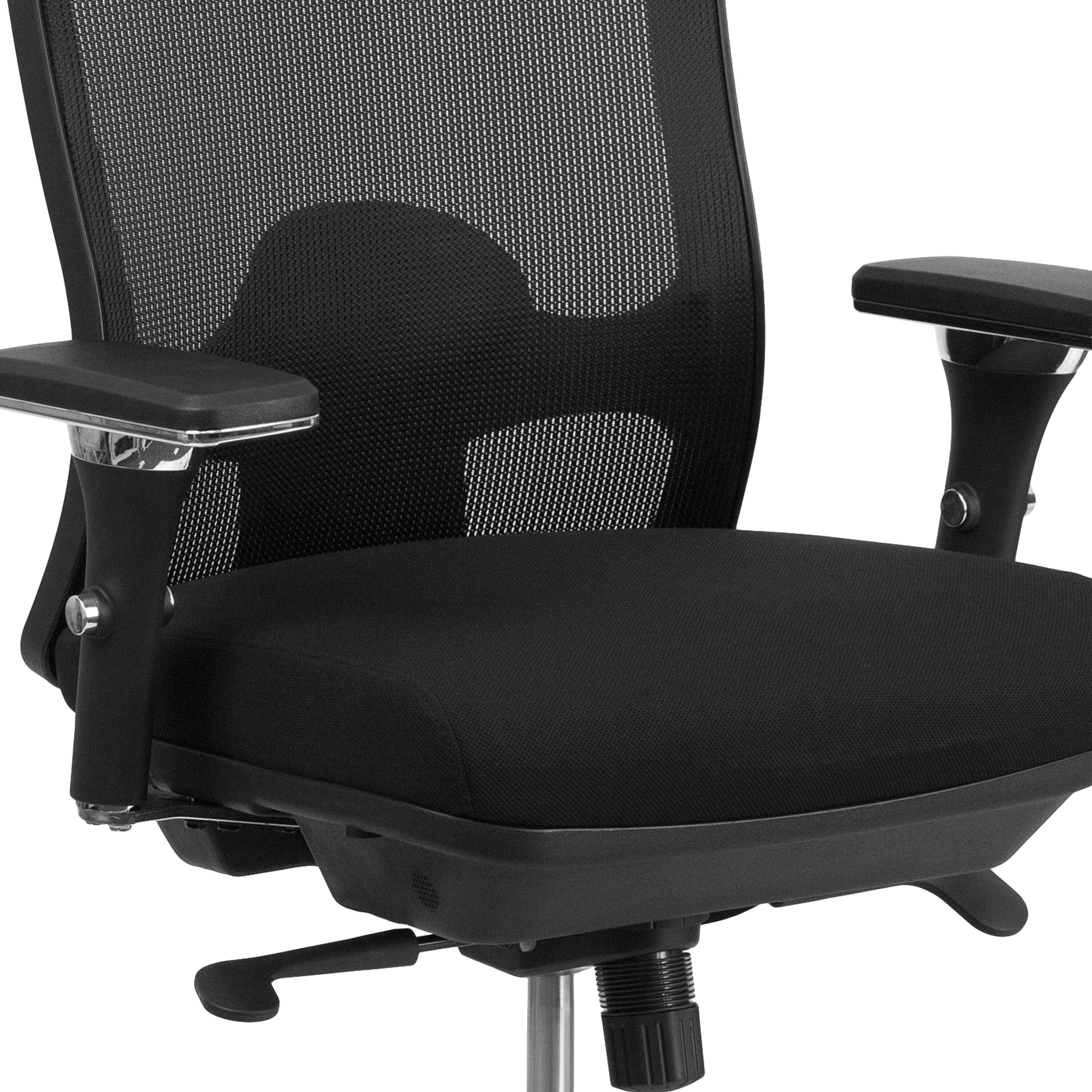 Alt View 8. Emma + Oliver - 24/7 Intensive Use Big & Tall 350 lb. Rated Mesh Multifunction Swivel Ergonomic Office Chair with Synchro-Tilt - Black.