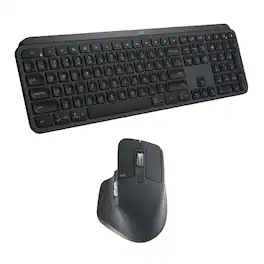 Logitech - MX Keys Wireless Keyboard Bundle with MX Master 3 Wireless Mouse - Black