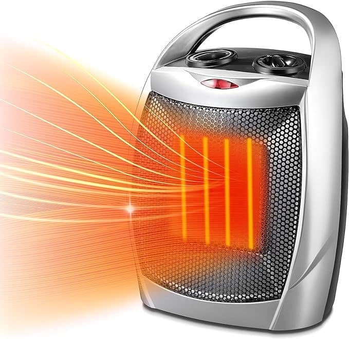 Akoasm - 1500W Portable Ceramic Heater - Dual 750W/1500W Settings with Tip-Over Protection & Overheat Shut-Off for Office Bedroom