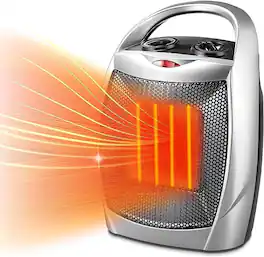 Akoasm - 1500W Portable Ceramic Heater - Dual 750W/1500W Settings with Tip-Over Protection & Overheat Shut-Off for Office Bedroom